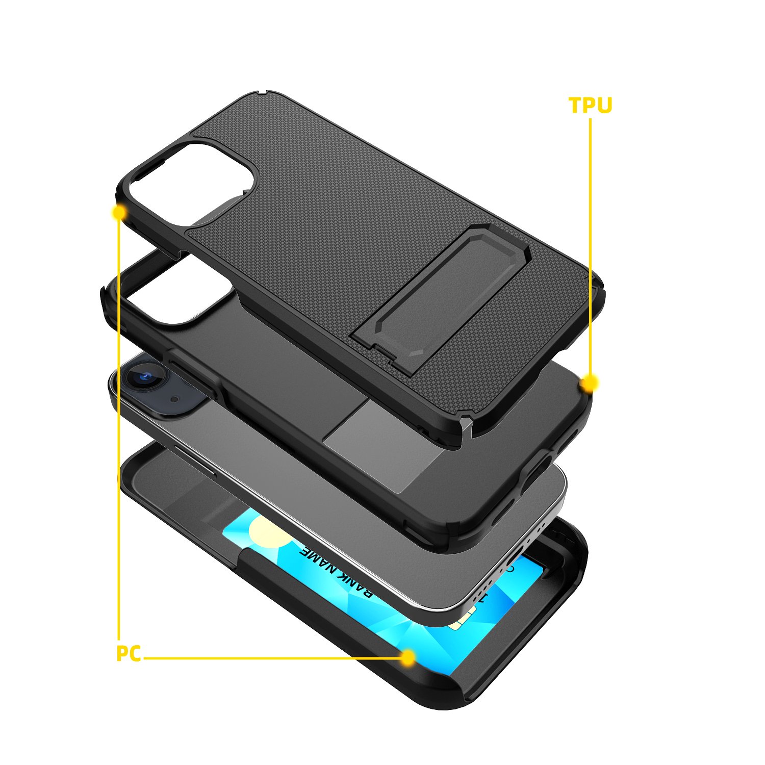New For Iphone13 Multifunctional Magnetic Magnet Protective Cover 13 Full Edge Anti-Fall Fingerprint Case