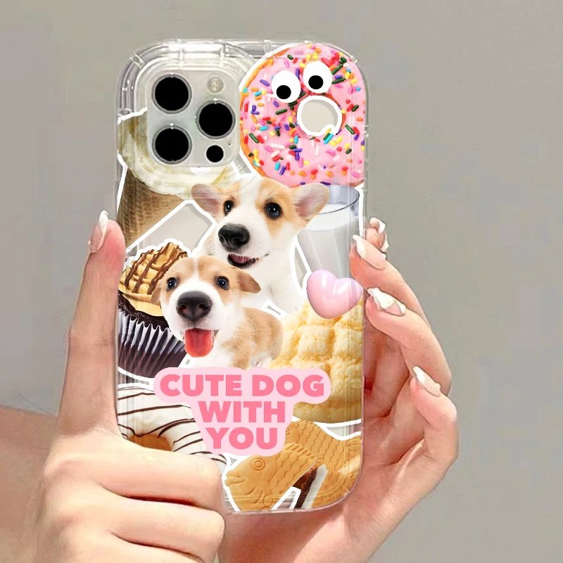 Cute Cat Dog Phone Case For IPhone 15 Pro Case For IPhone 11 13 14 Pro Max 12 XR XS X 7 8 Plus SE SE3 Cartoon Animal Clear Cover