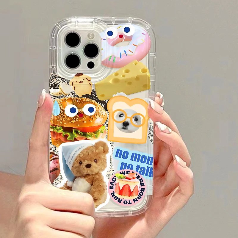 Cute Cat Dog Phone Case For IPhone 15 Pro Case For IPhone 11 13 14 Pro Max 12 XR XS X 7 8 Plus SE SE3 Cartoon Animal Clear Cover
