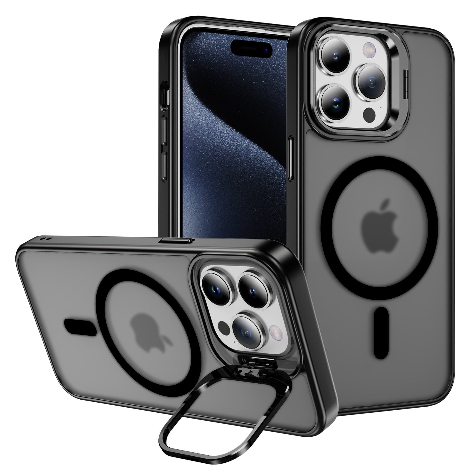 New Designs Transparent Magnetic Mobile Phone Case for iPhone 16/16 Pro/16 Pro Max with Ring Holder Shockproof