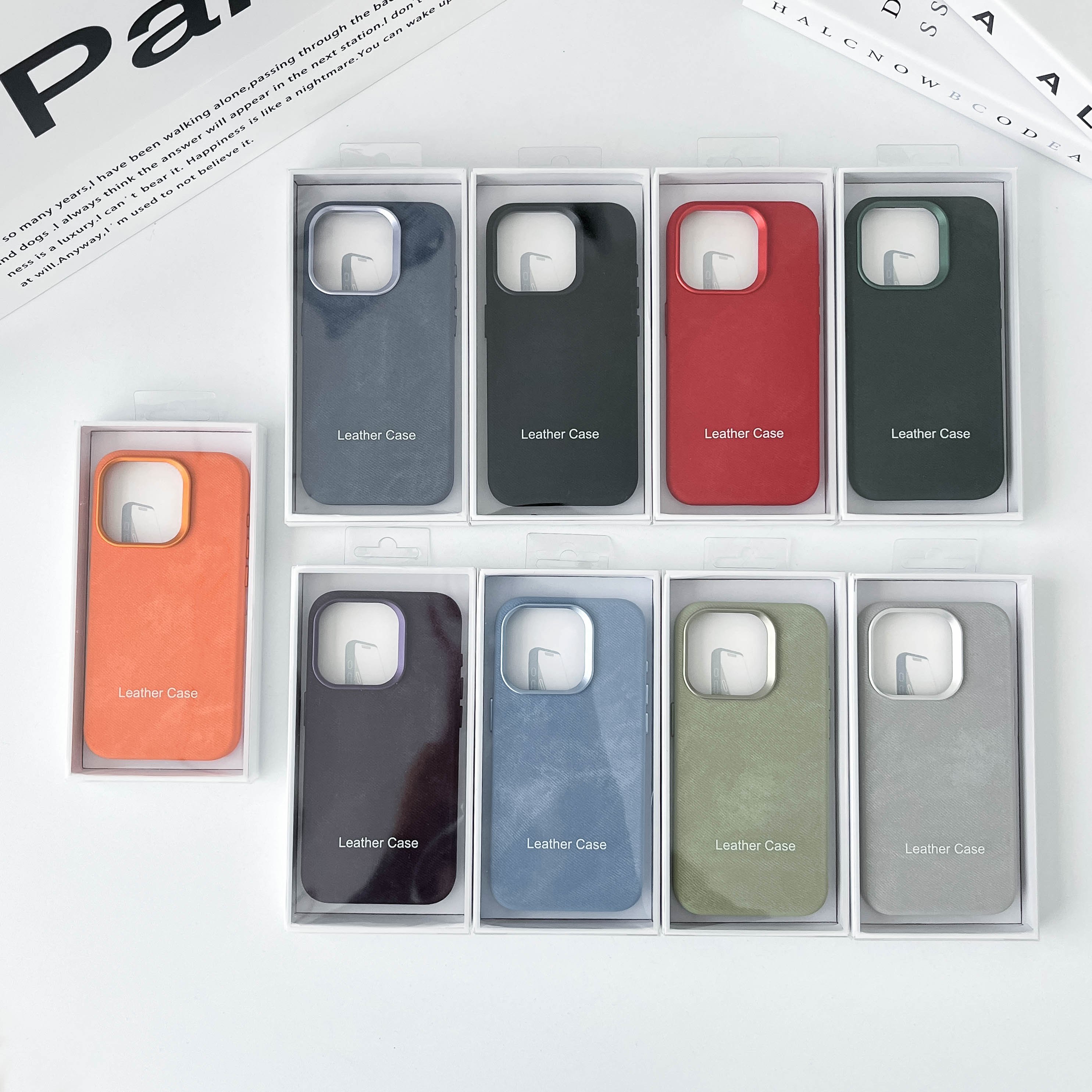New Luxury Retro with Magnetic And Camera Metal Protective Frame Denim Mobile Phone Cases for iPhone 16 15 14 13 12 Pro Max Plus