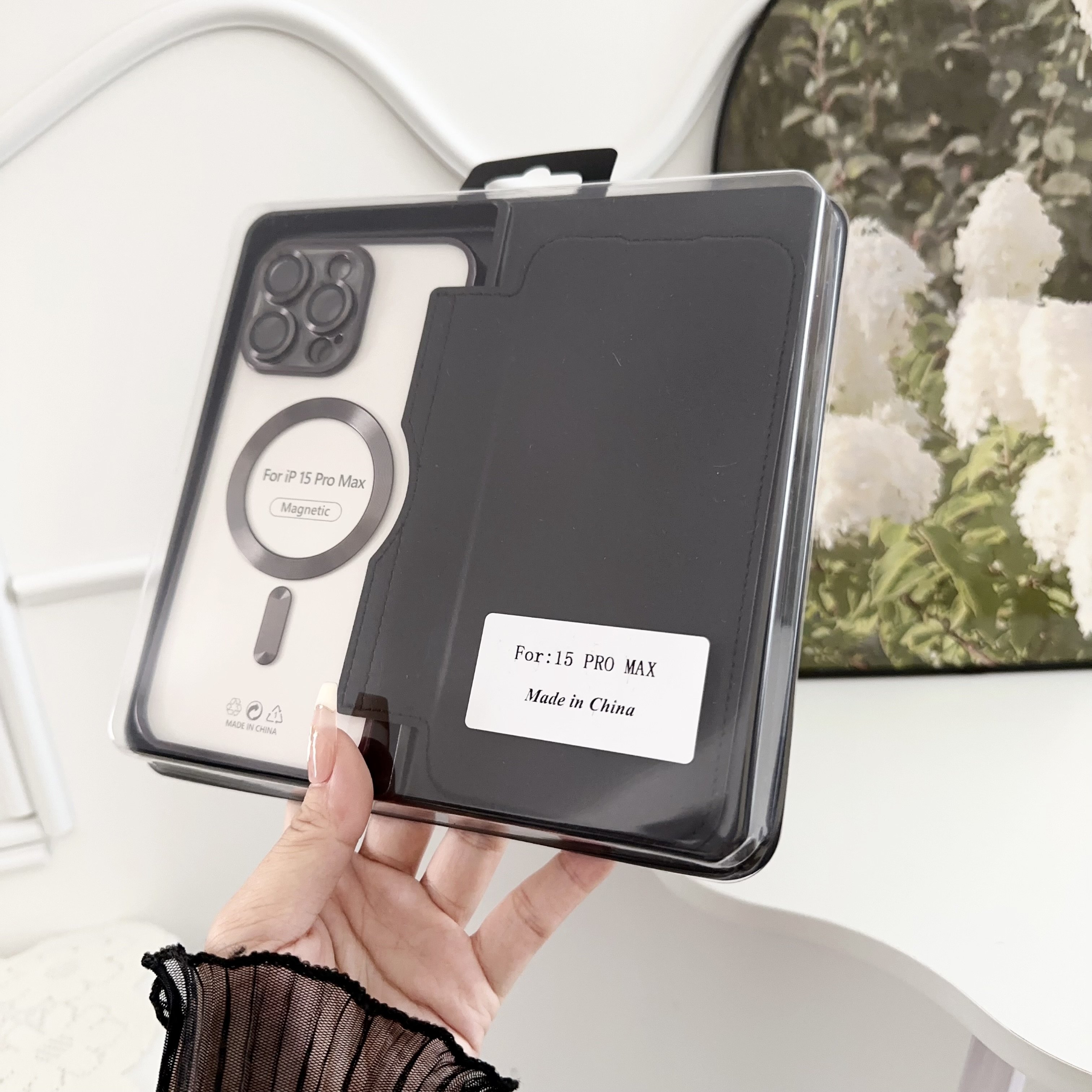 Wholesale mobile phone case for iphone 15 Electroplated magnetic TPU PC Flip leather protective case for iphone 15 14 13