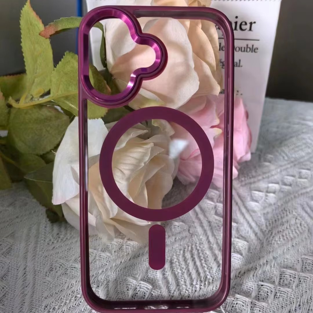 For iPhone 16 Promax 15 plus Hardware Eagle Eye color border acrylic magnetic Shock-proof Protective mobile phone case