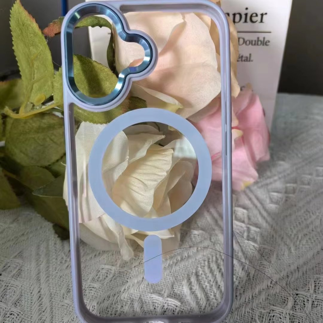 For iPhone 16 Promax 15 plus Hardware Eagle Eye color border acrylic magnetic Shock-proof Protective mobile phone case