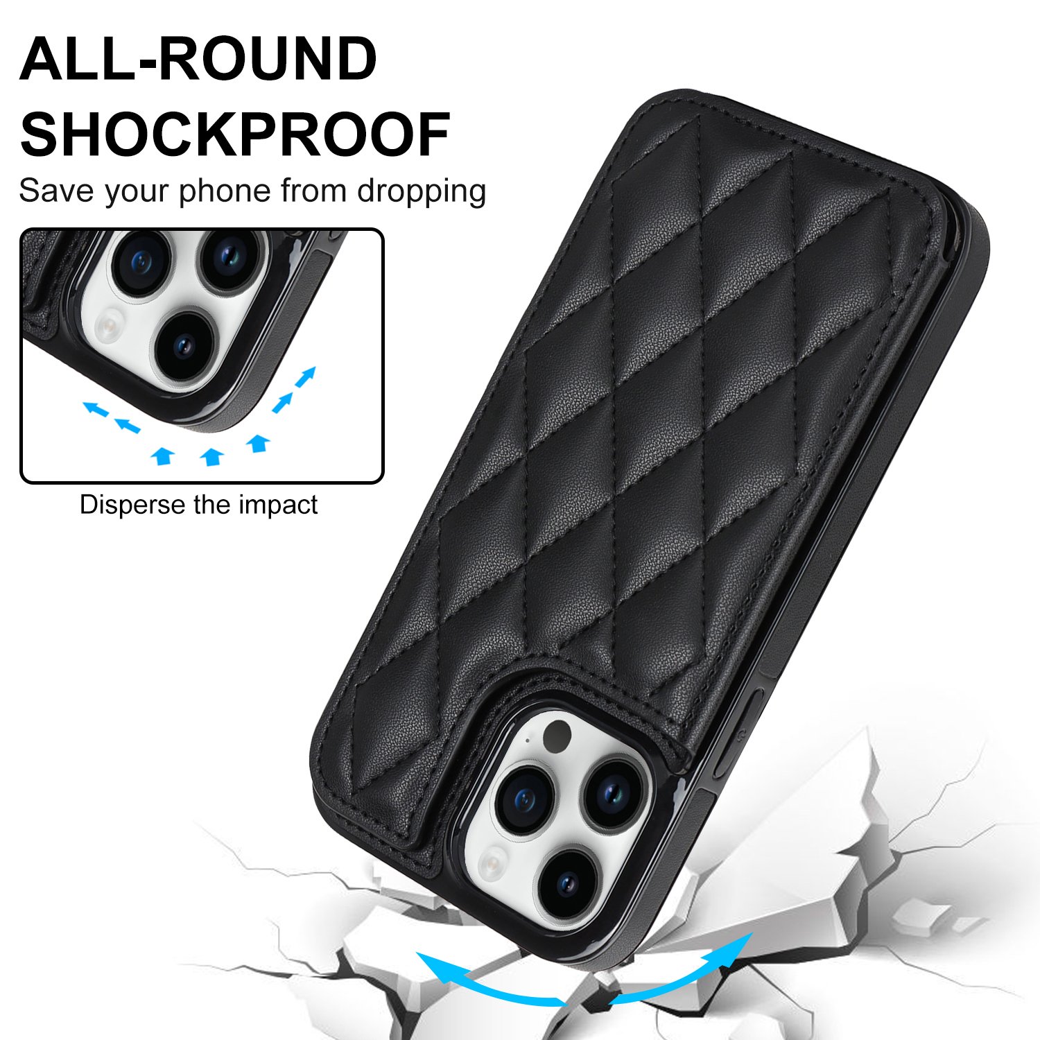 Luxury Stylish Diamond Type Lattices PU Leather Back Cover Soft Protective Mobile Phone Case For iPhone13 Pro Max
