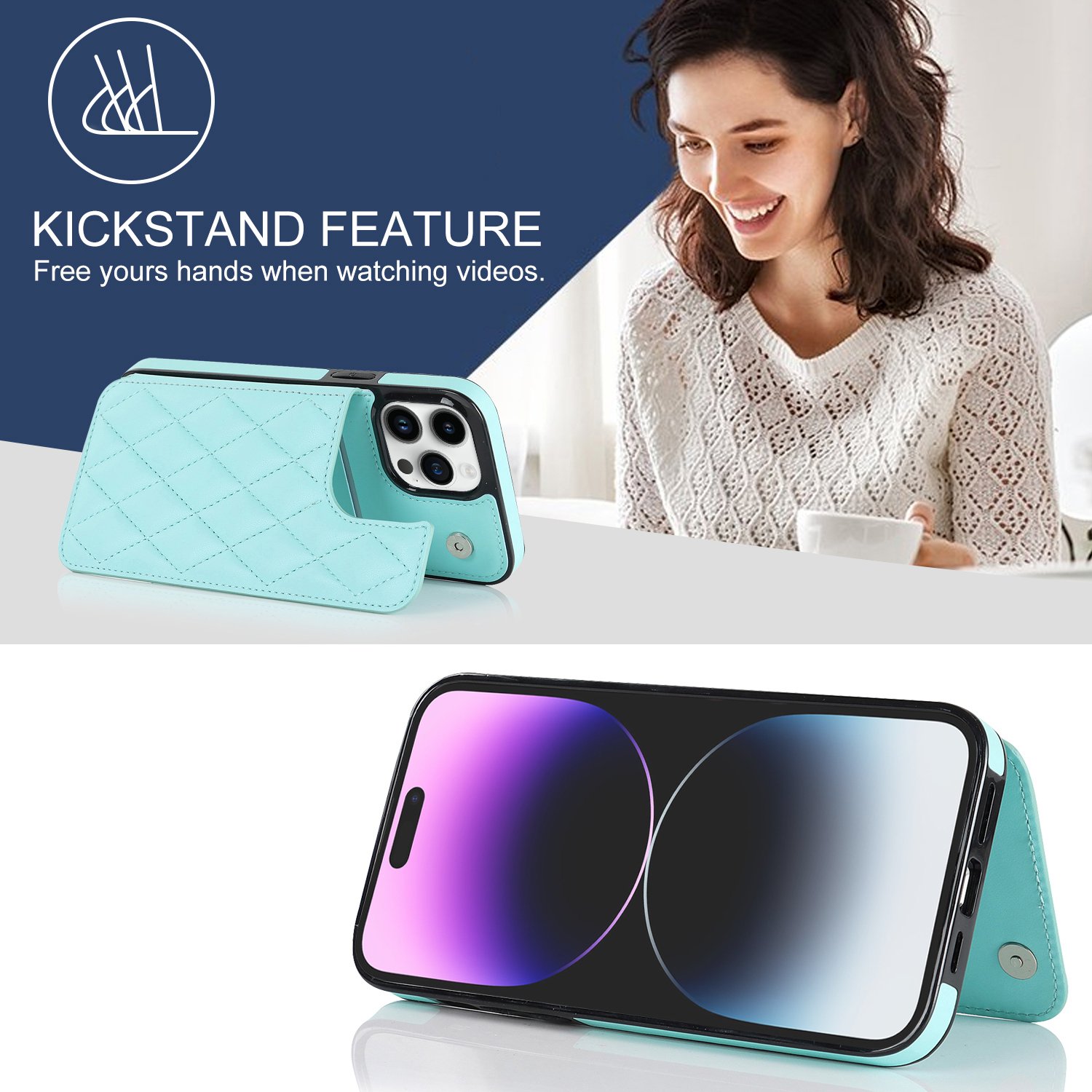 Luxury Stylish Diamond Type Lattices PU Leather Back Cover Soft Protective Mobile Phone Case For iPhone13 Pro Max