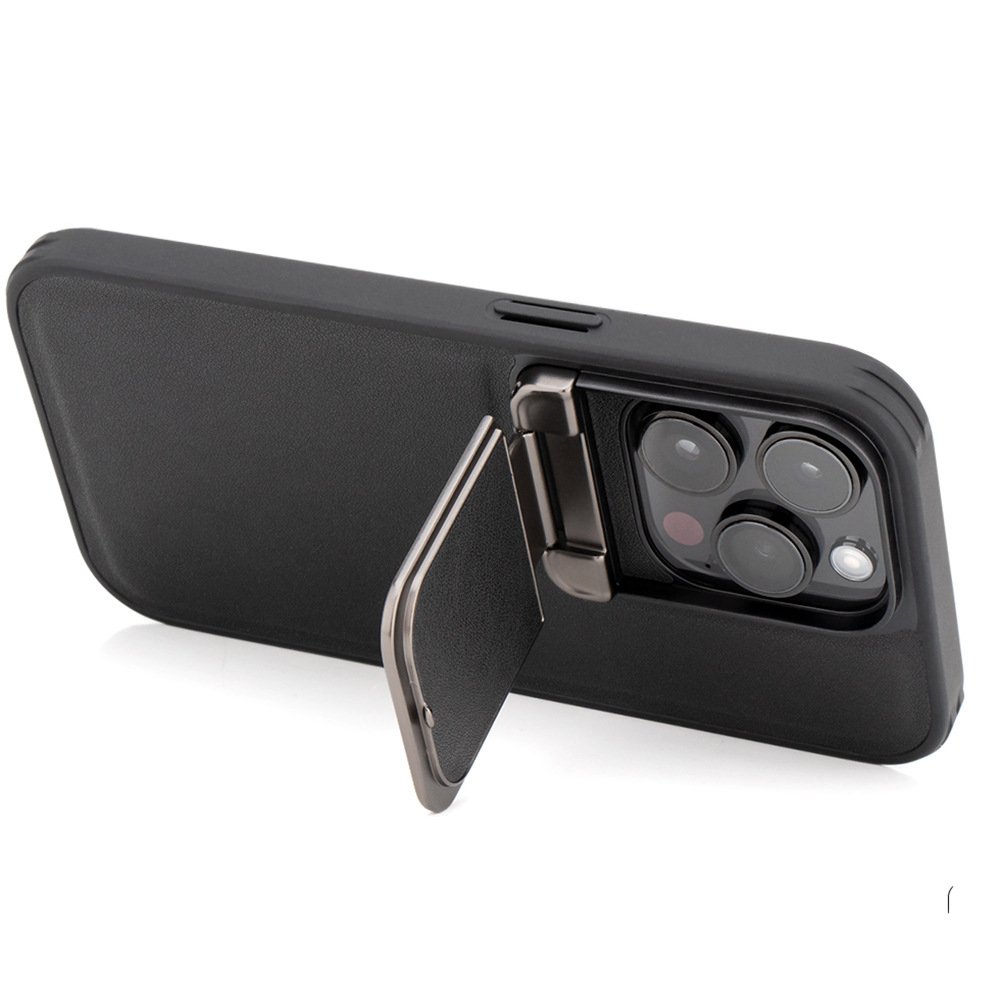 New Design Camera Lens Flip Holder Leather case For iPhone16 15 Pro Max 15 Plus 15 Pro Mobile Phone Cover Case
