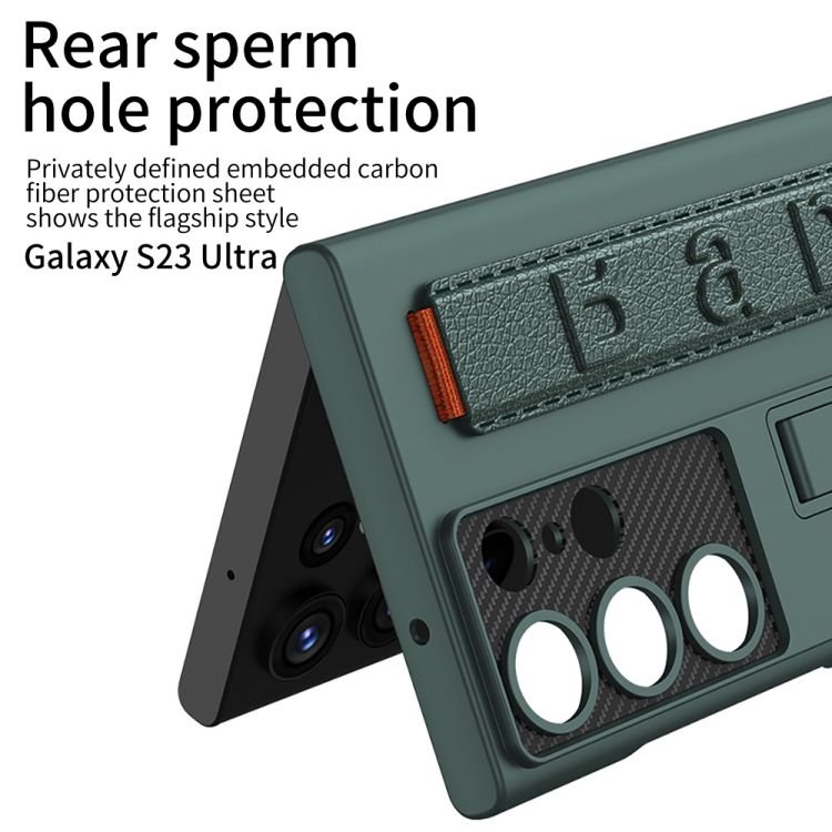 For samsung s23 ultra case wristband business case s23 ultra-thin bracket anti-drop for galaxy s23 ultra case
