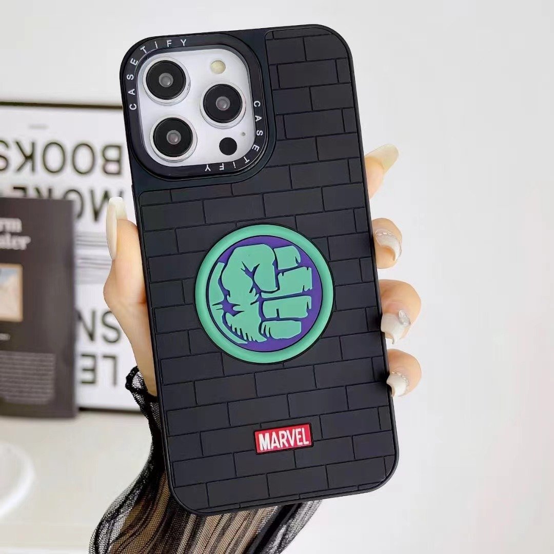 Fashion 3d Stereoscopic Silicone Phone Case For Iphone 15 14 13 12 11 Pro Max Spiderman Iron Man Phone Covers Case