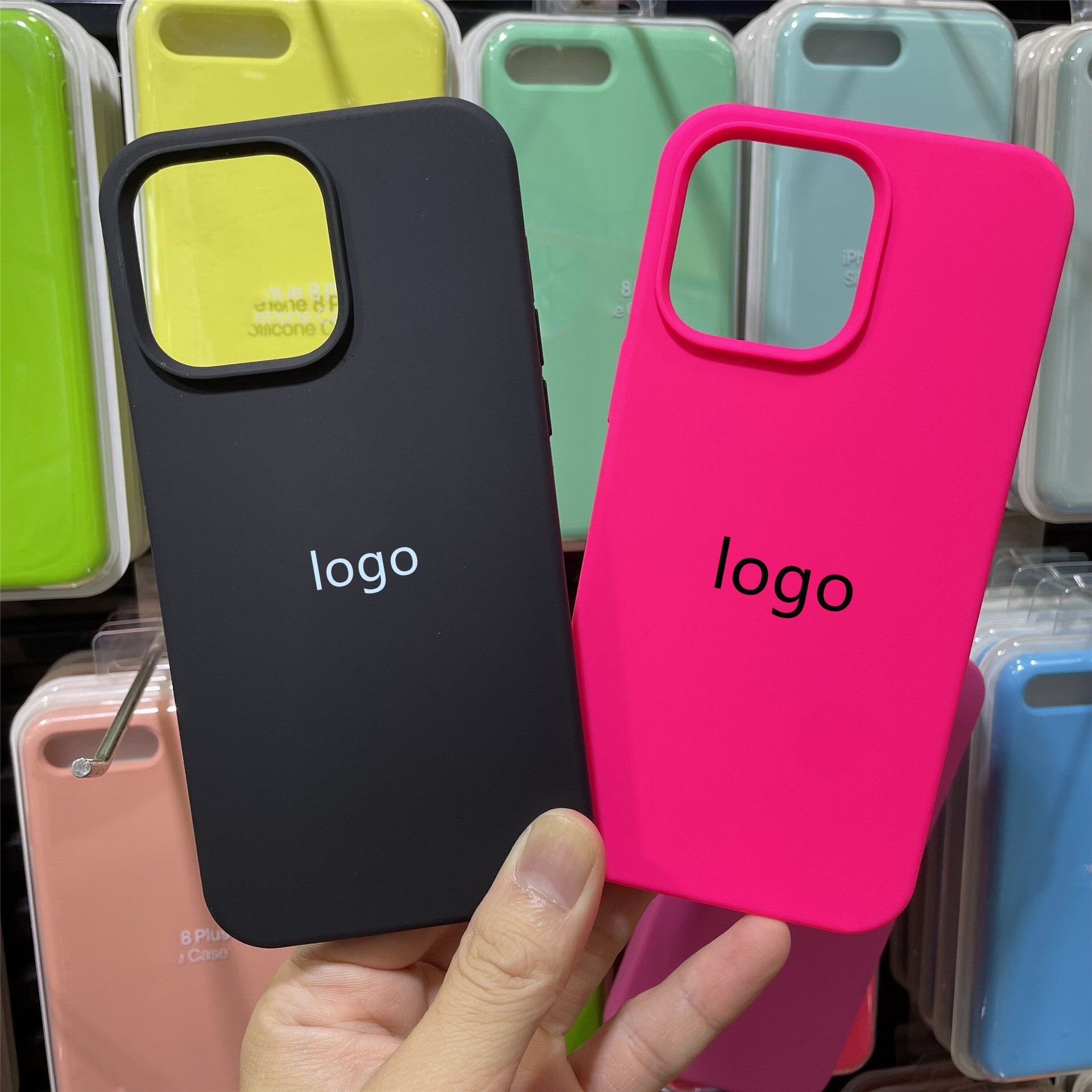 Original Logo High Quality Soft Liquid Silicone Rubber Case For Iphone 15 14 13 12 Pro Max Full protective Mobile Phone Cover