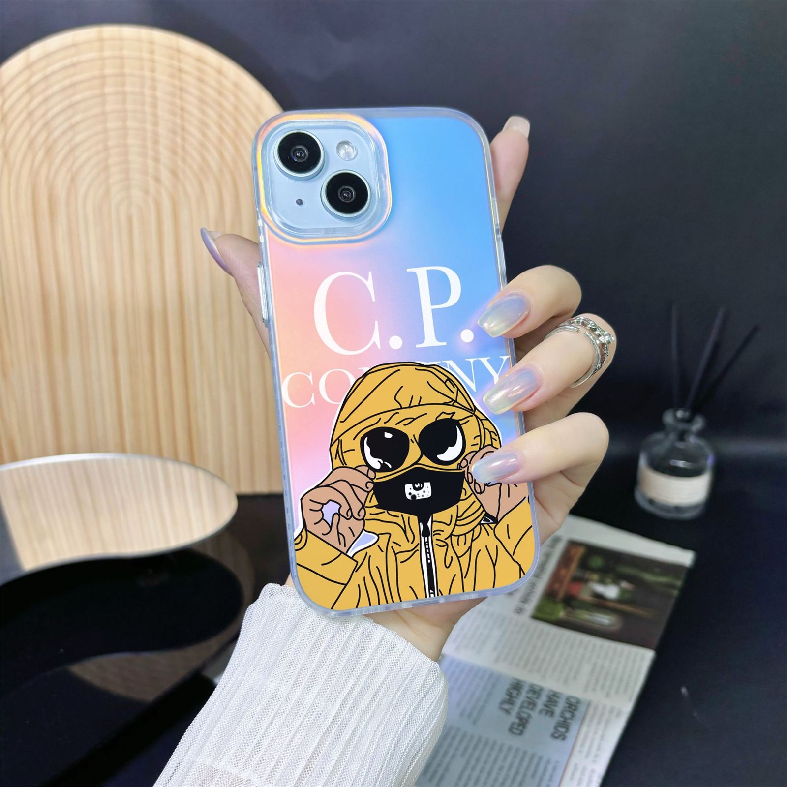 Gradient Mobile Phone Cover Shell For iPhone 11 12 13 14 15 16 Pro Max Stylish CP Company Case