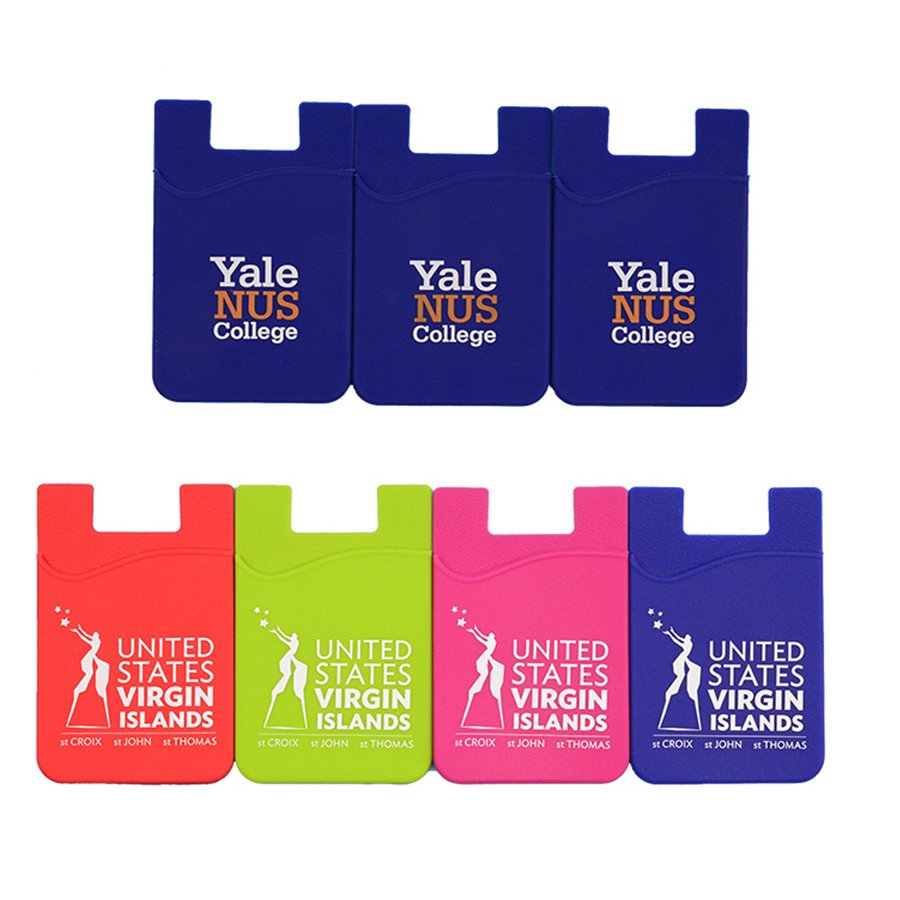 Custom Logo Printed Silicone Card Holder Phone Wallet with Stand Cell Phone Silicone Stand Card Holder wallet