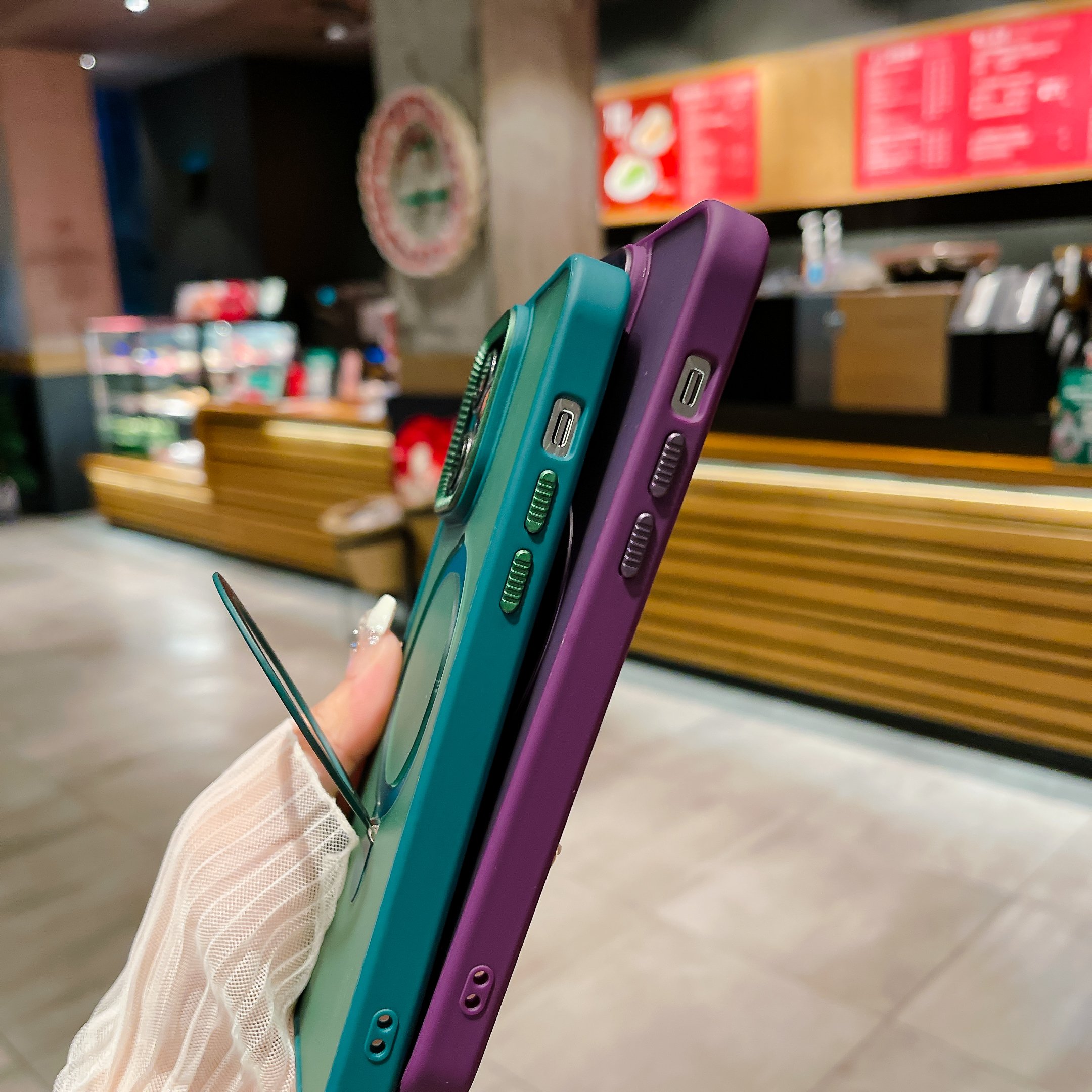 New Anti Shock Transparent Color Phone Case with Magnetic Metal Ring Holder Kickstand Phone Case For iPhone 14 15 Pro Max