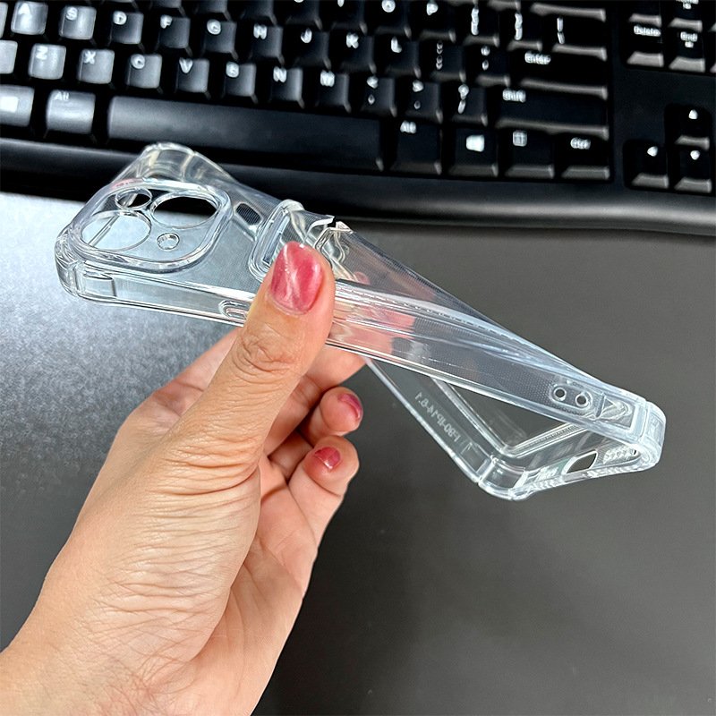 Mobile Phone Case Back Card Transparent Cover Clear for iPhone 11 15 16 with Card Holder Transparent with Cards Back Phone Cases