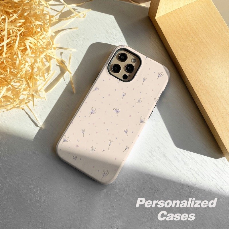 Purple Mini Flower Phone Case For IPHONE 15PRO MAX 14 13 12 11 PRO Plus 15pro Acrylic TPU Two in one Mobile Phone Cases