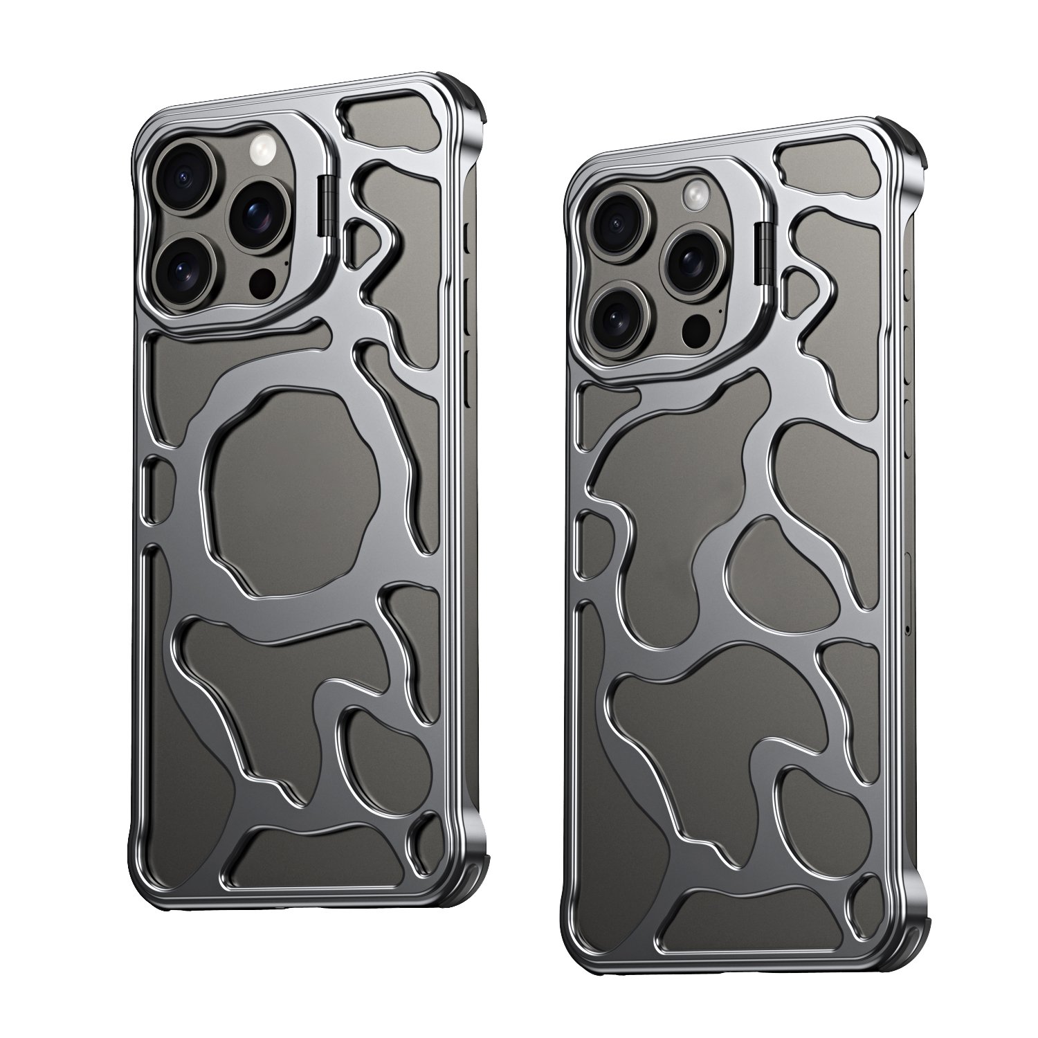 Luxury Irregular Aluminum Shockproof For IPhone 13~15 series For IPhone aluminium alloy corner pad phone case bumper