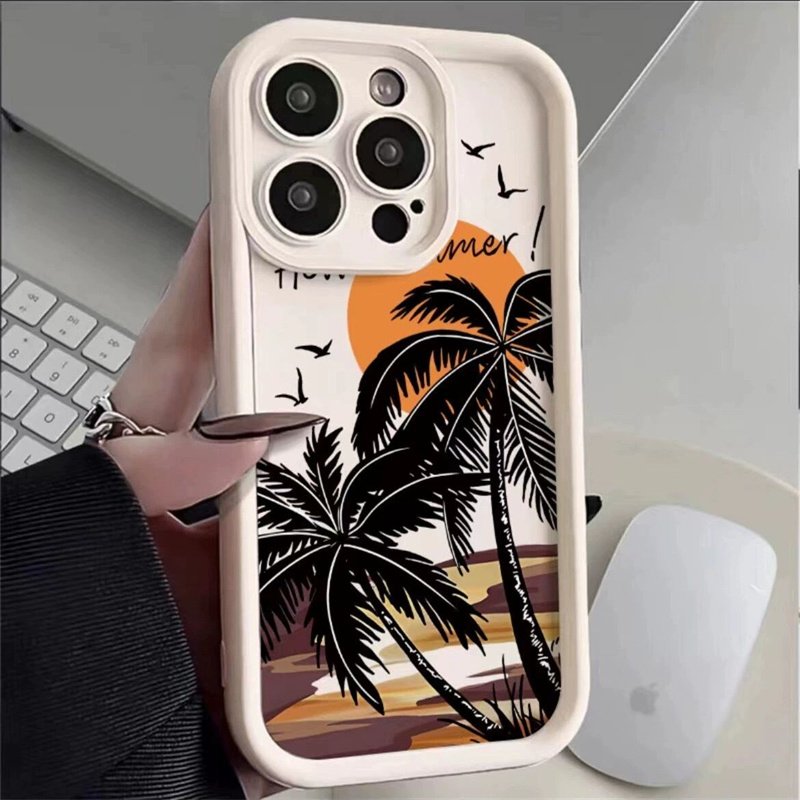 Wholesale Sunset Coconuts Trees Shockproof Mobile Phone Cases for iphone16 15 Plus Pro Max 14 13 12 11 Back Cover Customize Logo