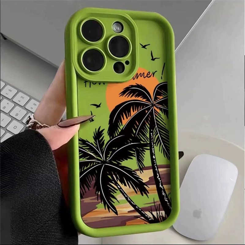 Wholesale Sunset Coconuts Trees Shockproof Mobile Phone Cases for iphone16 15 Plus Pro Max 14 13 12 11 Back Cover Customize Logo
