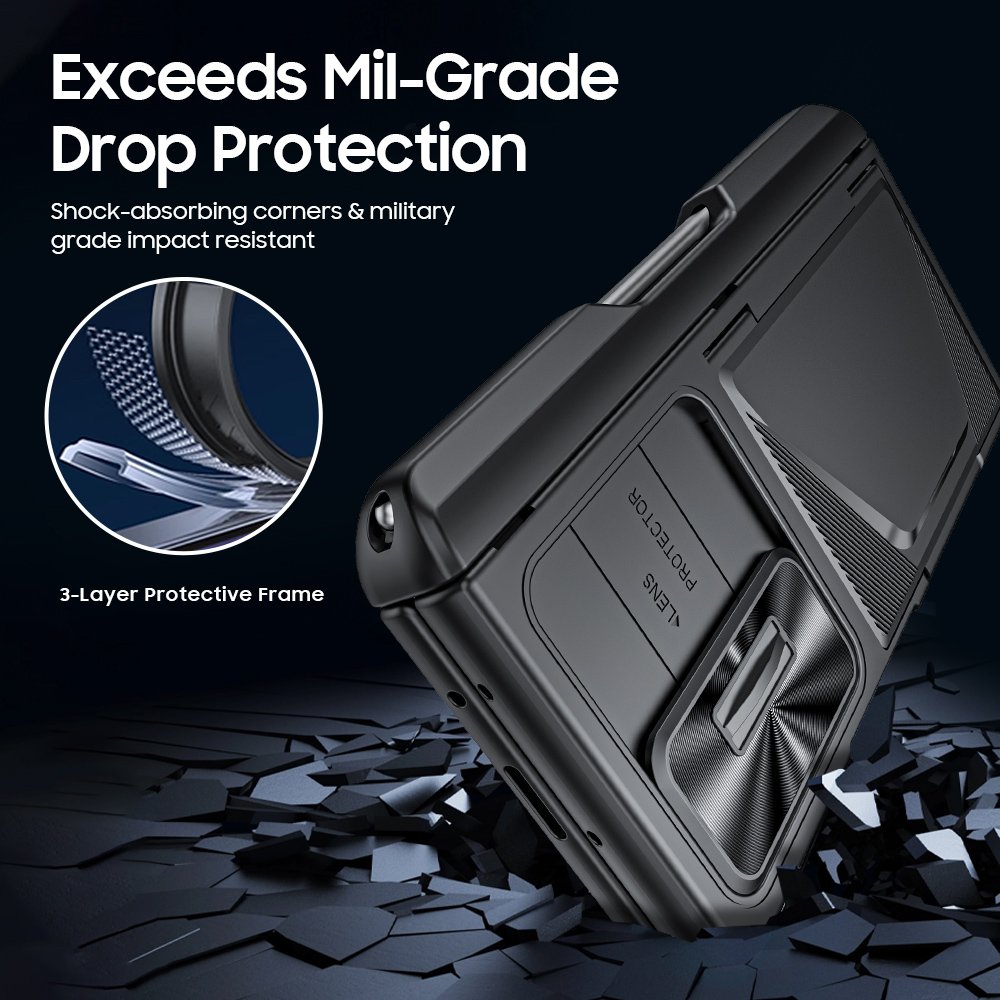 For Samsung Galaxy Z Fold6 Phone Case Push Window Card Holder With Pen Slot Case For Galaxy ZFold 6 Phone Cover