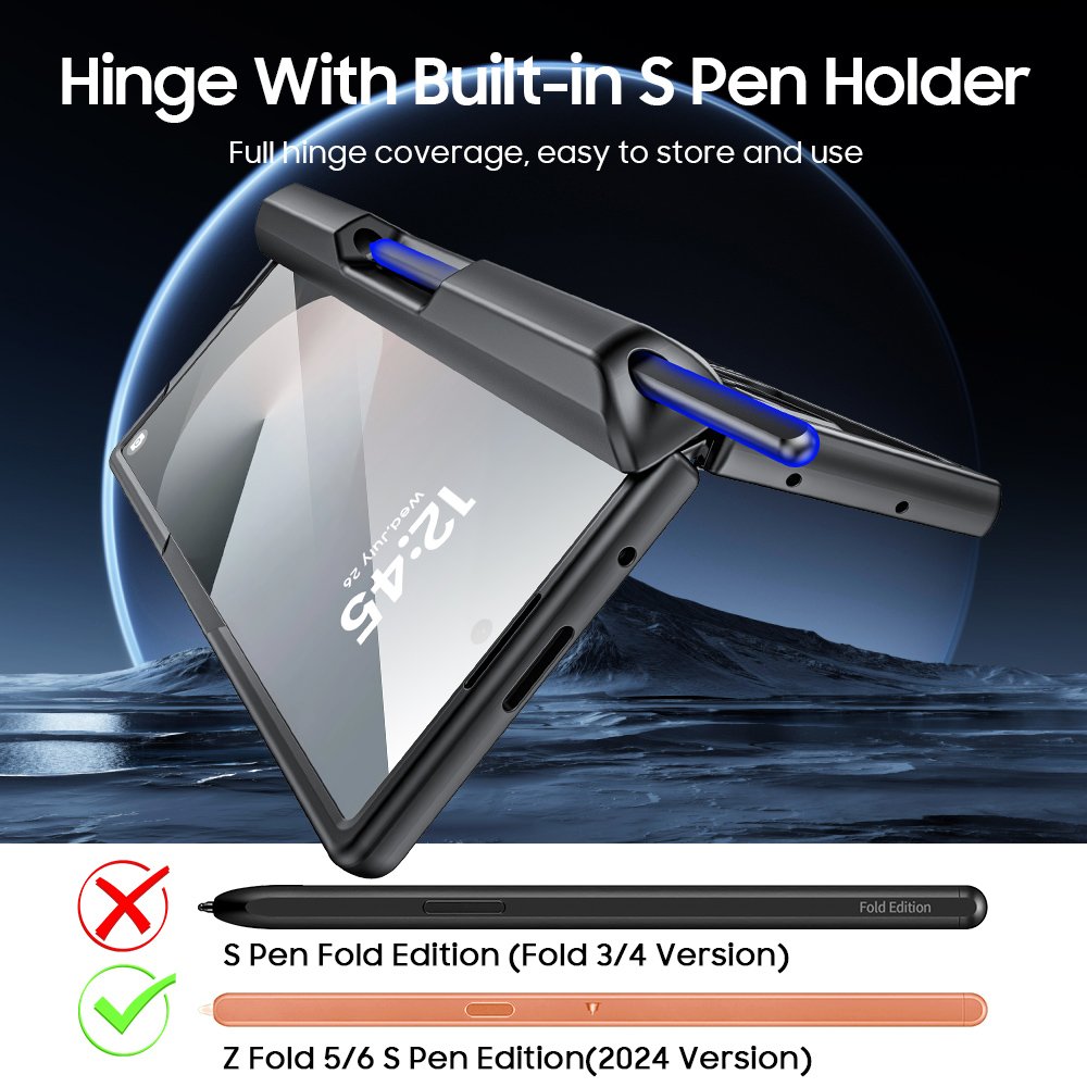 For Samsung Galaxy Z Fold6 Phone Case Push Window Card Holder With Pen Slot Case For Galaxy ZFold 6 Phone Cover