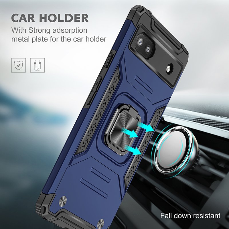 2 IN 1 Ring Holder Mobile Phone Case For Google 6A 5G Cell Phone Hard Cover Cases For Google Pixel 6A Kickstand Covers