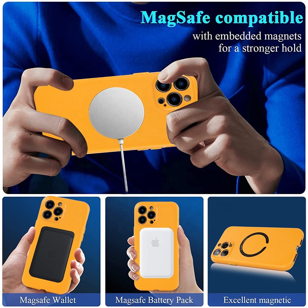 Magnetic Pu Leather Phone Cover for iPhone 14 14 plus 13 13 pro Shockproof Cell Phone Cases for iPhone 15 pro