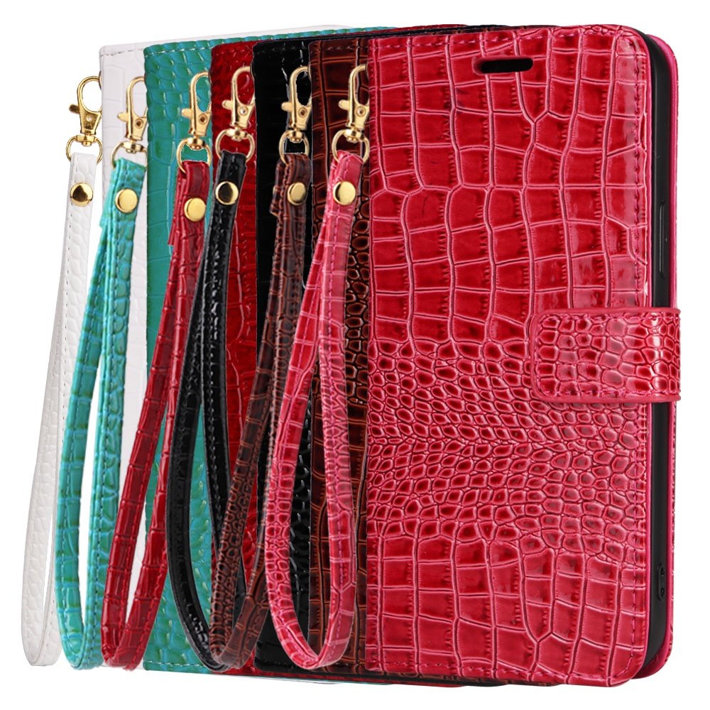 2024 New Wallet Phone Case Crocodile Pattern Phone Bag with Pocket Rope Phone Case, Suitable for iPhone 16 15 1413 Phone Case