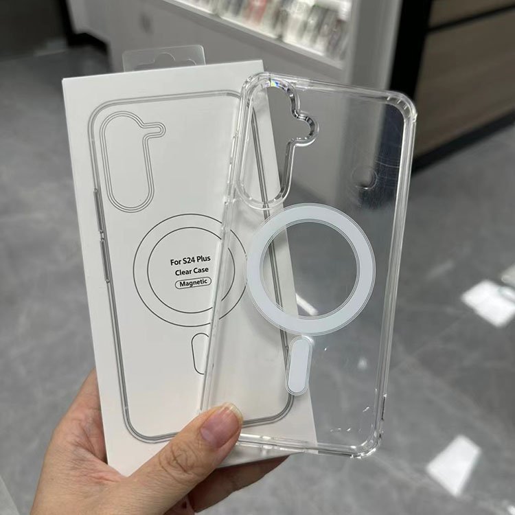 Mobile phone accessories for Samsung all phone case,protective transparent mobile case S24 Ultra S24 Plus magnetic clear case