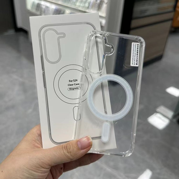 Mobile phone accessories for Samsung all phone case,protective transparent mobile case S24 Ultra S24 Plus magnetic clear case