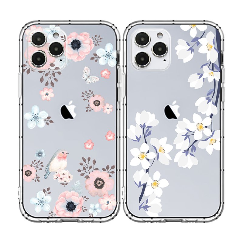 3D print pink flower Clear TPU cell Phone Case For iPhone 13 pro max