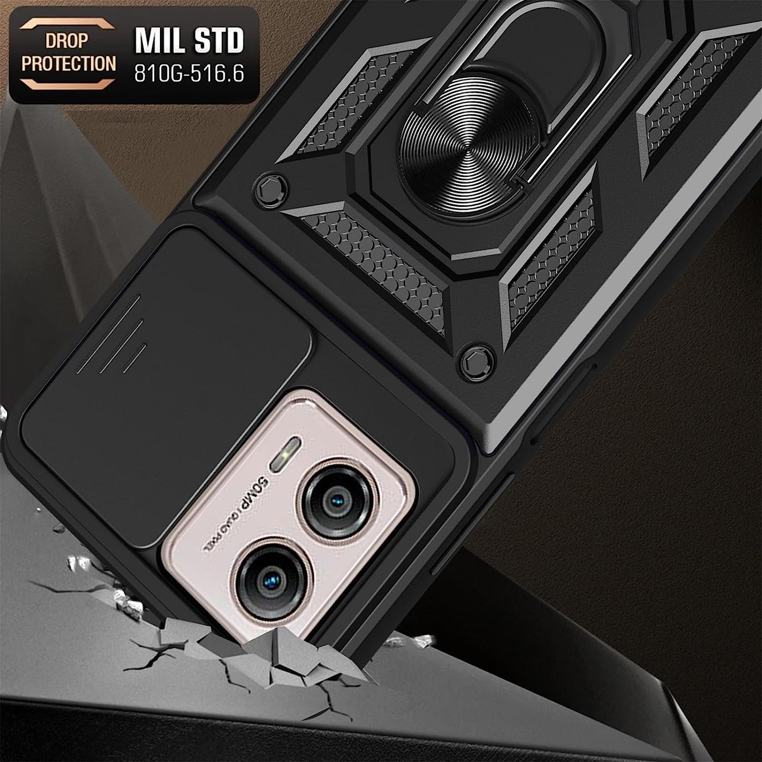 Heavy Duty Shockproof Phone Cover With Magnetic Kickstand Ring For Motorola G13 G23 4G Mobile Phone Case