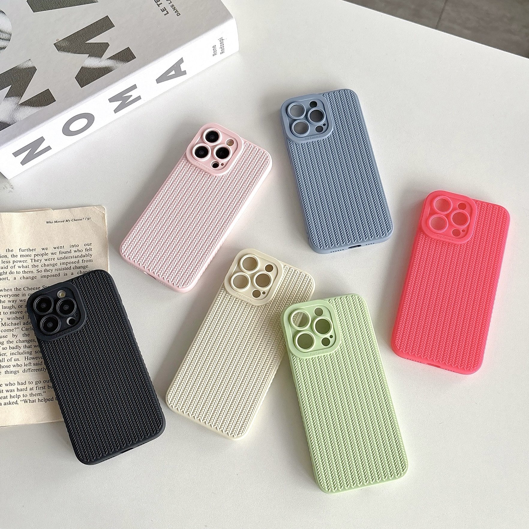 Candy Color Woven Pattern Luxury Cover Mobile Phone Cases for iPhone 15 14 13 12 11 Pro Max XS XR 7 8 Plus SE2020 SE2022 SE3