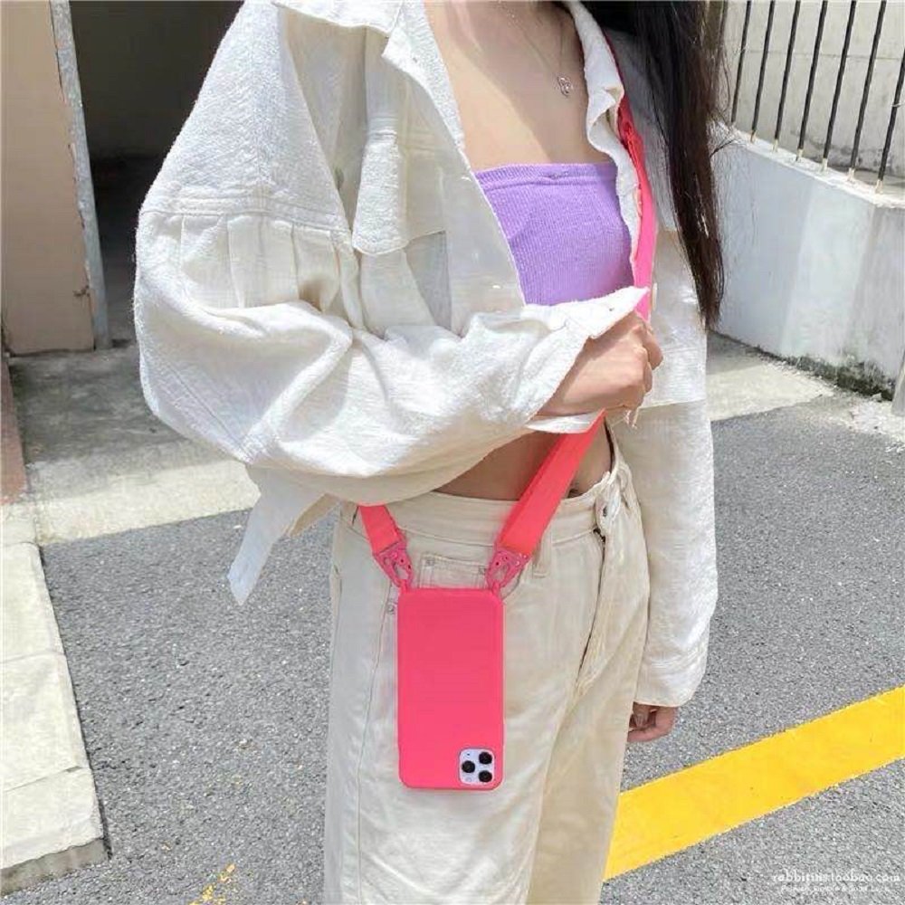 Lanyard Hulle For iphone 13 Pro Max Strap cord tether Phone Case With Hook Soft TPU Silicone Case for iphone 15 Case Crossbody