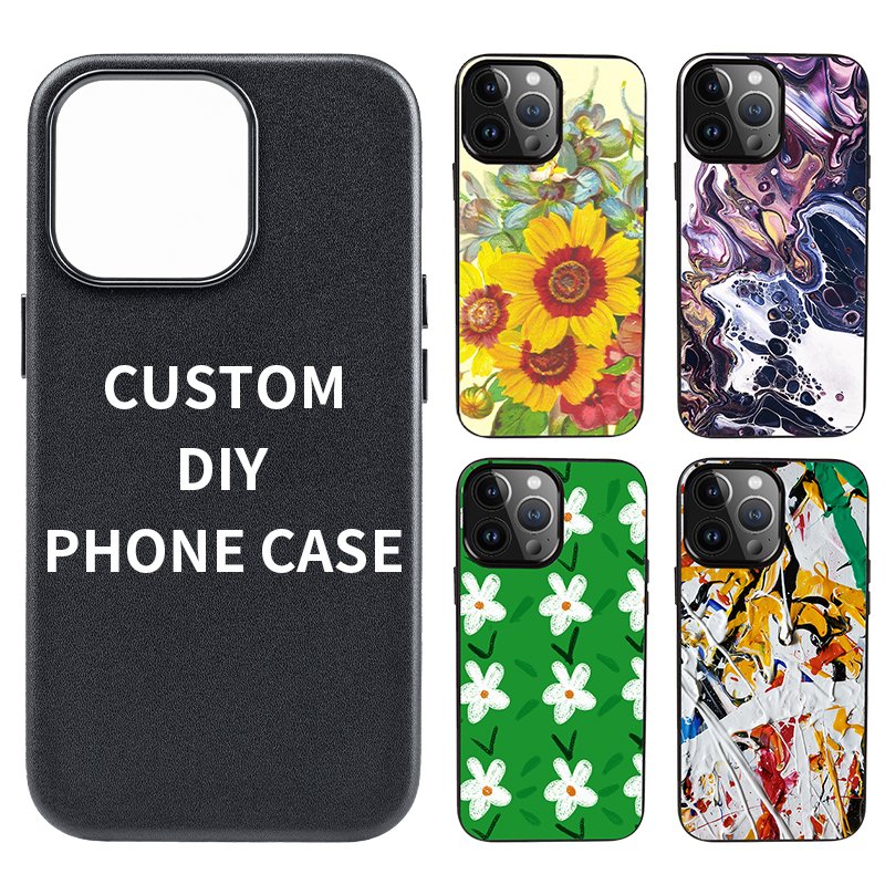 PU Phone Case for iPhone Samsung Xiaomi Pattern LOGO Text Customization Color Painting Material Customization Phone Case