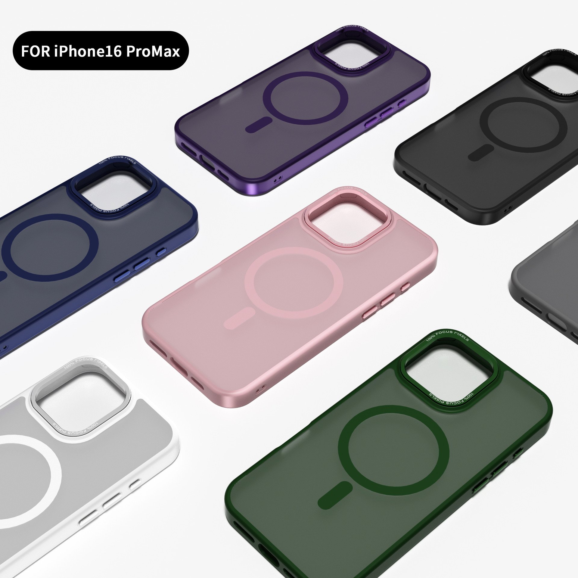 Matte Magnetic charging Acrylic PC Back Shockproof TPU Phone Case for iPhone 16 16 Plus 16 Pro 16 Pro Max Frosted Case