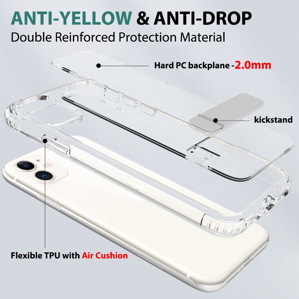 One-word Stand Cases For iPhone 11 Shockproof Transparent Cell Phone Back Cases Cover Clear Suitable For Apple Mobile Phone Case
