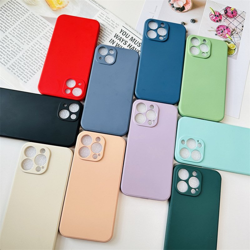 Ultra Thin Matte Colorful TPU Case For iPhone 15 Pro Max 14 13 12 11Silicone TPU Light Weight Cover Small Holes Lens Protection