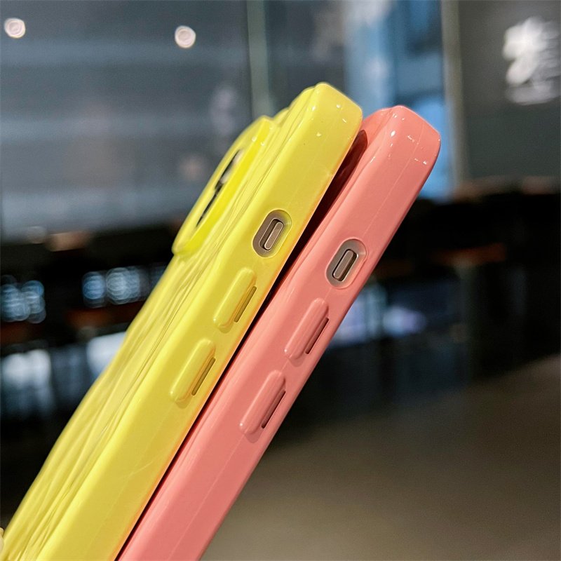 Shockproof Shiny Wrinkle Cell Phone Cases For iPhone 16 15 14 13 12 11 Pro Max Xs Xr 7 8 Plus Candy Color Soft TPU Back Cover