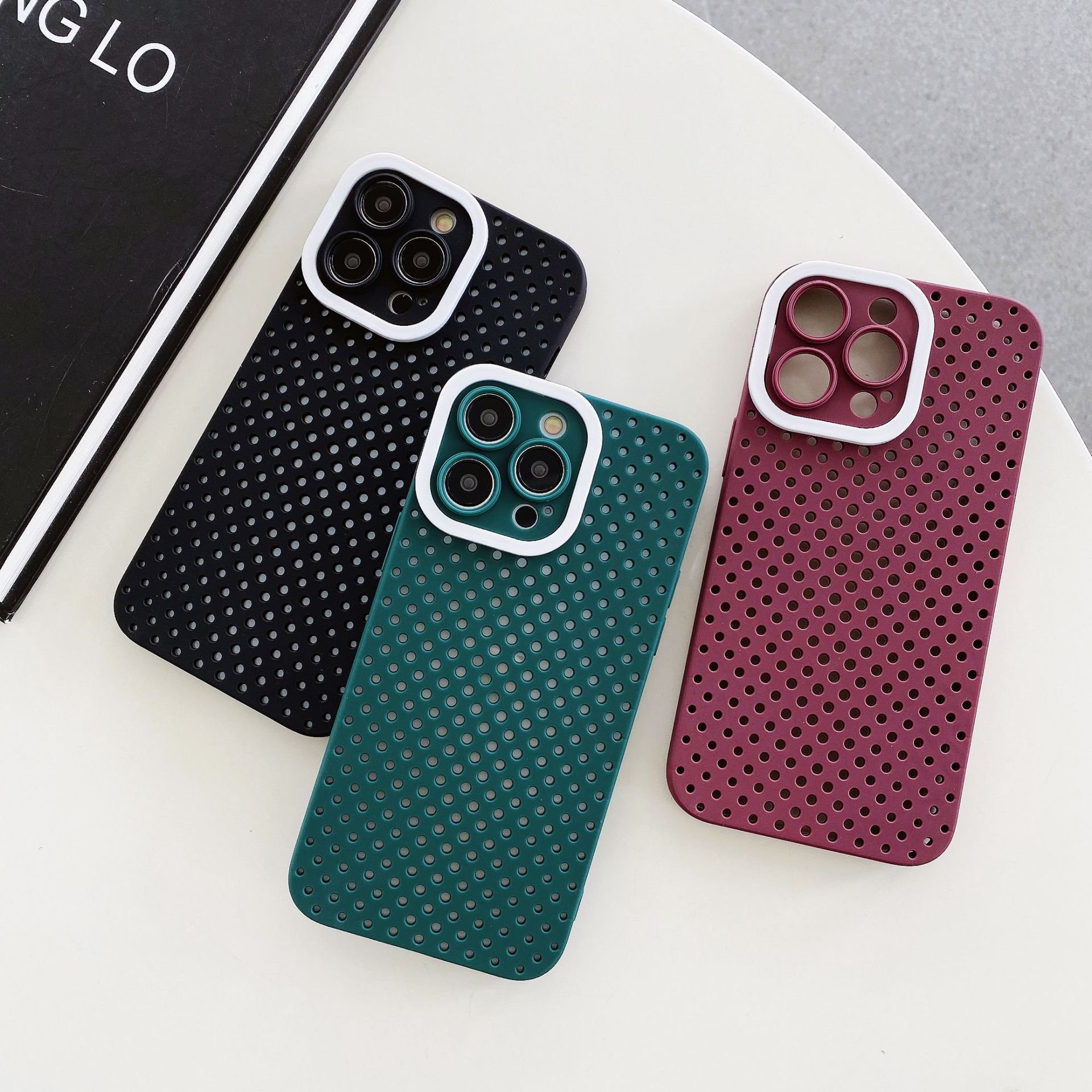 Fashion Cooling Silicone Mobile Phone Case For iPhone 15 14 13 12 11 Pro max Lens hole TPU Armor anti fall Shockproof Back Cover