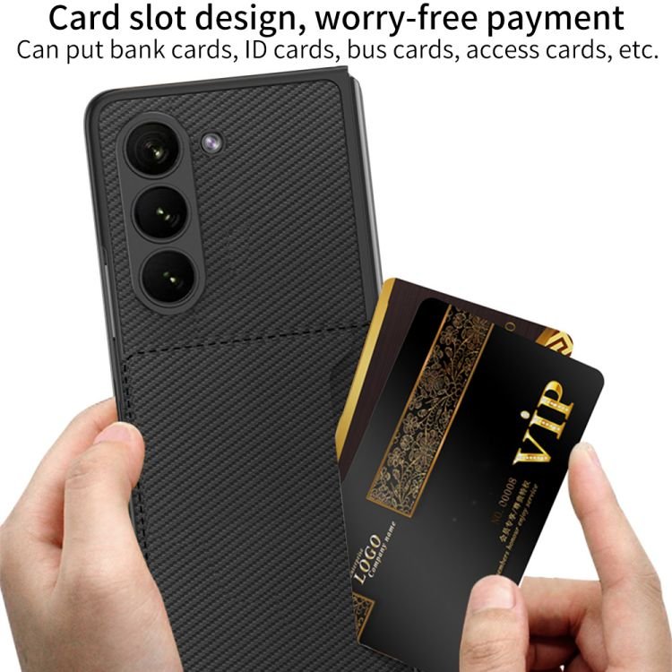 For Samsung Z Fold 5 folding plain leather case bracket card bag business anti-drop protective case