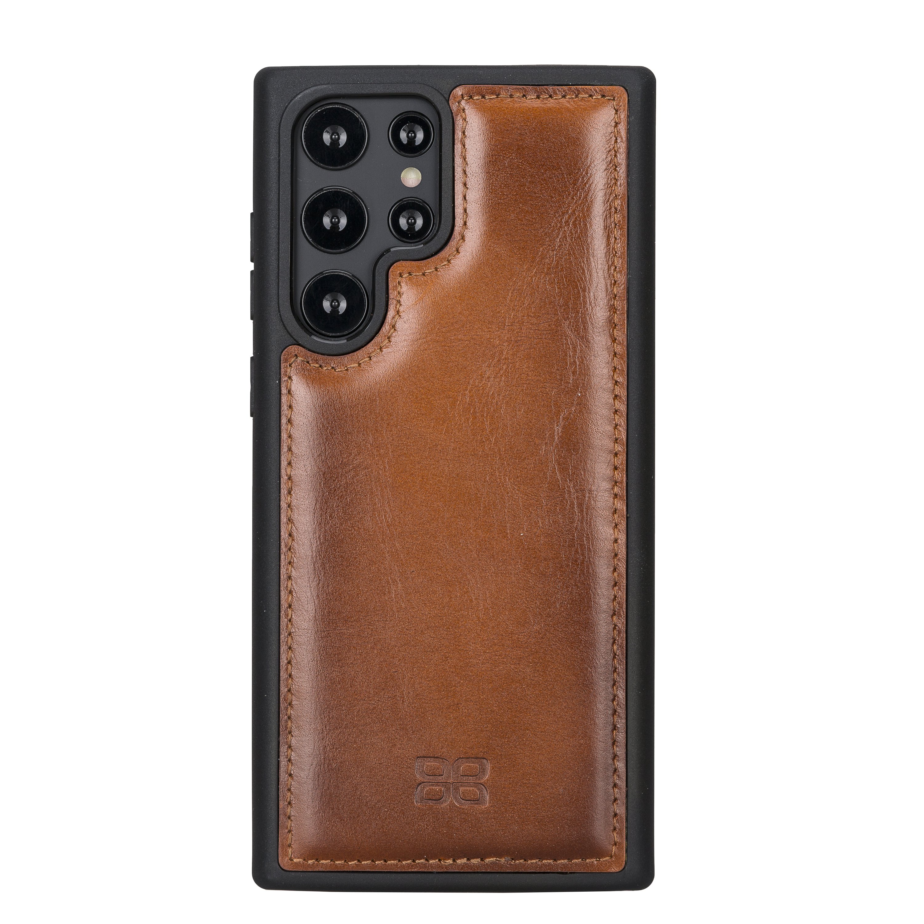 Genuine Leather Handmade Flex Cover Phone Case for Samsung Galaxy S22 Ultra Wireless Charging Compatible