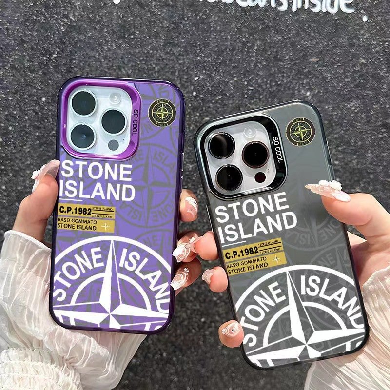 Mobile phone case for iPhone 15 pro max explosion High sense Tide brand Stone Island anti fall for iPhone 14 13 12 pro max
