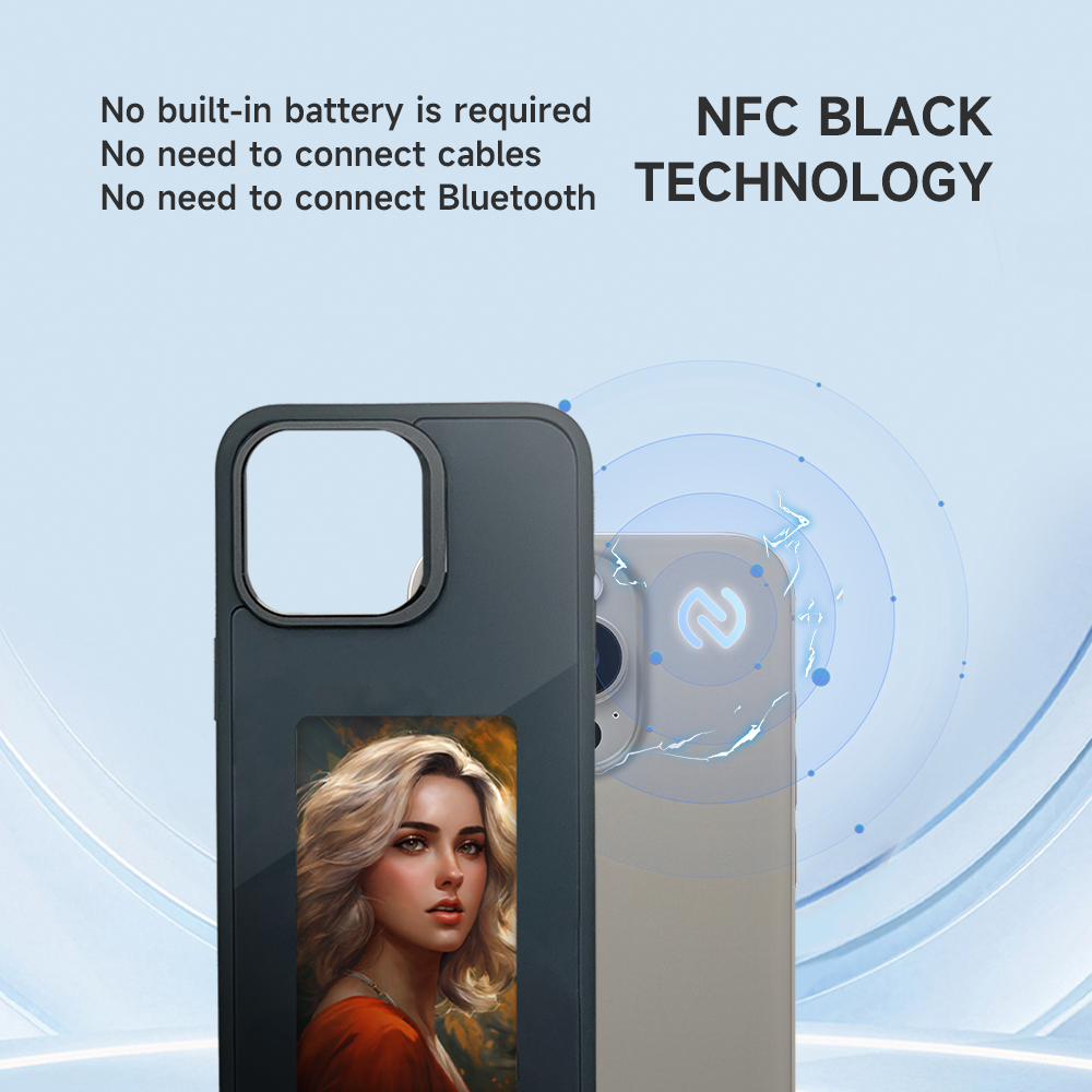 Best Selling Photo Projection Digital Diy E Ink Screen Display Smart Window Mobile Phone Case For Iphone 12 13 14 15 Pro Max