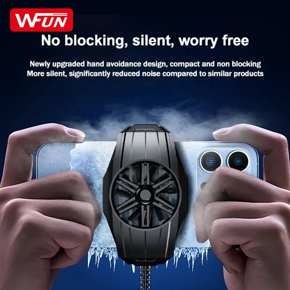 DY66 Cell Phone Cooler Portable Low Noise Mobile Phone Cooler Cooling Fan Gaming For IPhone/Samsung/Xiaomi