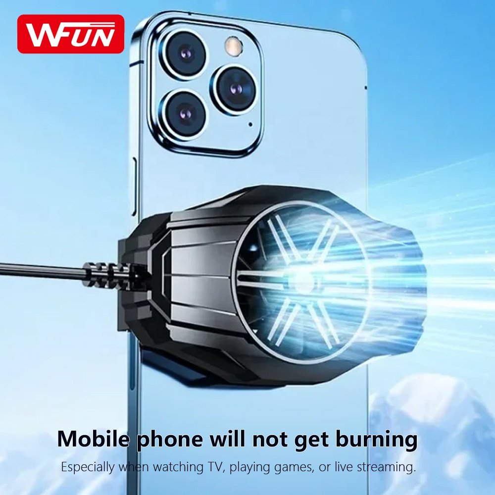 DY66 Cell Phone Cooler Portable Low Noise Mobile Phone Cooler Cooling Fan Gaming For IPhone/Samsung/Xiaomi
