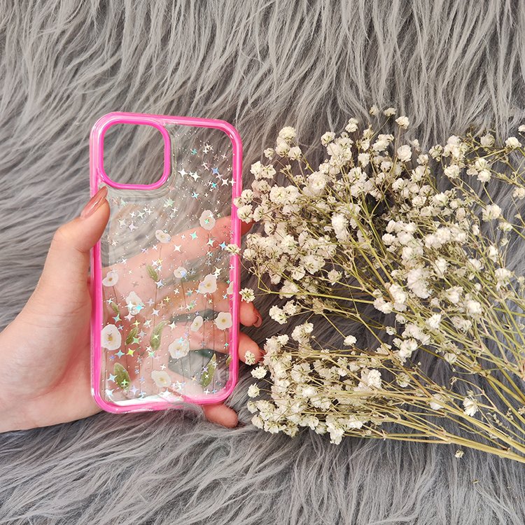 2024 New Glue Shockproof Mobile Phone Case Flower Dripping Design High PVC Anti-Fall 15 Pro Max Custom Logo Directly Guangzhou
