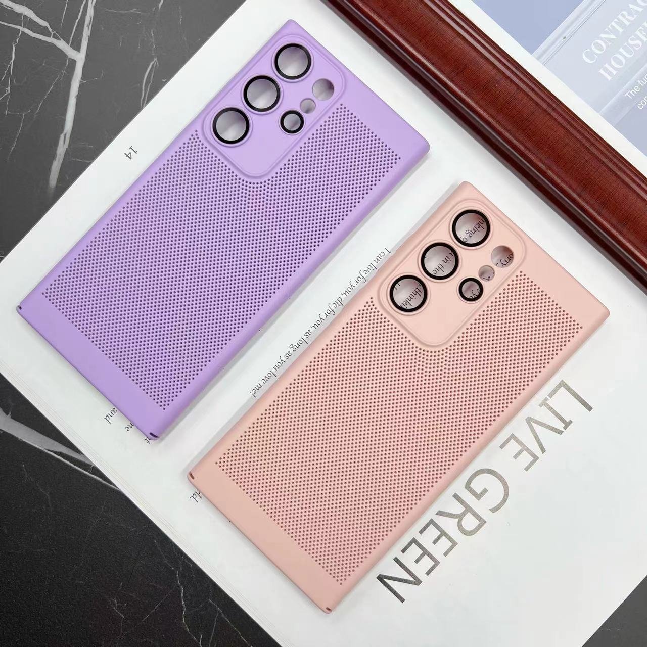 Heat dissipation vent phone case for samsung s23 ultra phone back cover with lens film for iphone for samsung