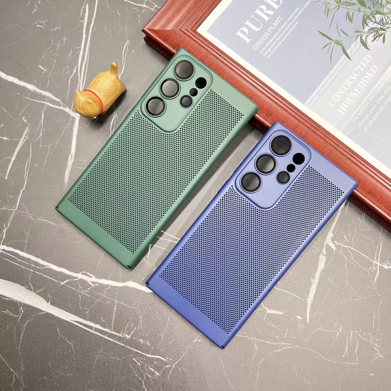 Heat dissipation vent phone case for samsung s23 ultra phone back cover with lens film for iphone for samsung