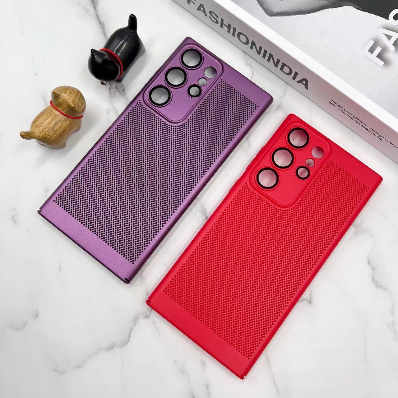 Heat dissipation vent phone case for samsung s23 ultra phone back cover with lens film for iphone for samsung