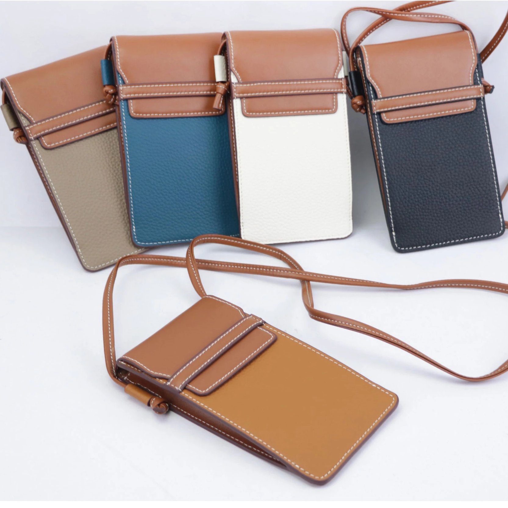 Grandbag Genuine Leather Women Small Cross body Mobile Phone Wallet Bags Mini Shoulder Cell Phone Bag For lady